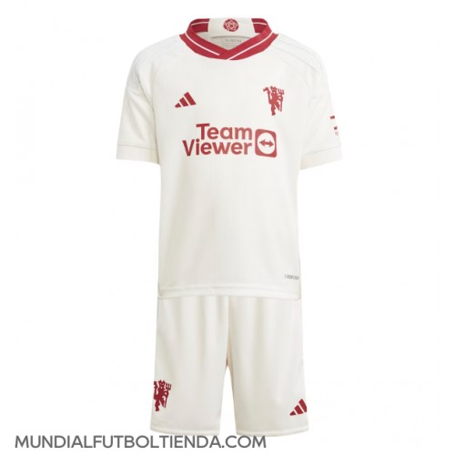 Camiseta Manchester United Tercera Equipación Replica 2023-24 para niños mangas cortas (+ Pantalones cortos)